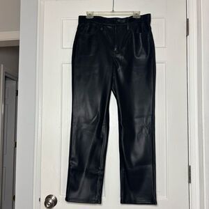 J. Crew Black Faux Leather-Style Pants Women’s 30 Retro Goth Biker